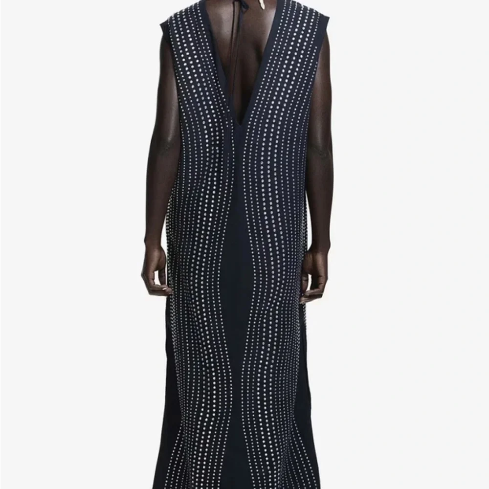 H&M Black Midi Dress with Silver Detailing - Picture 2 of 5